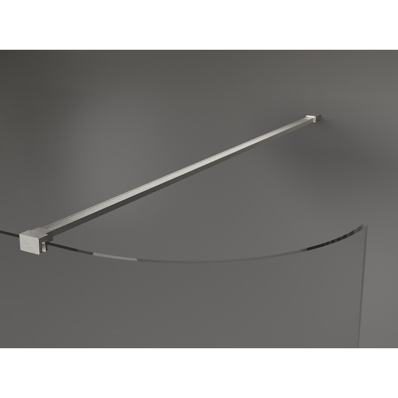 Mexen Kioto-R Abgerundete Duschwand Walk-in 150 x 200 cm, transparent 8 mm, gebürstetes Nickel - 800-150-101-97-06