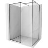 Mexen Kioto Duschwand Walk-in 100 x 70 cm, schwarzer Rahmen, Gun Gray gebürstet - 800-100-202-66-70-070