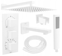 Mexen Cube DR02 Unterputz-Badewannen-Duschset mit 30 cm Regenbrause, weiß - 77503DR0230-20