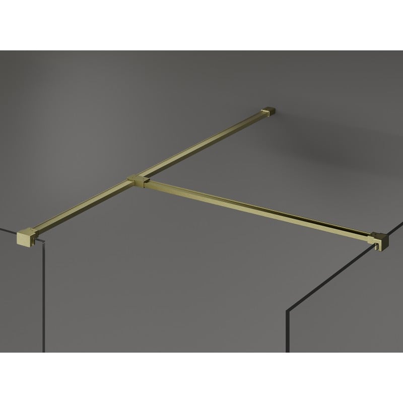 Mexen Kioto Duschwand Walk-in 100 x 70 cm, transparent, gold gebürstet - 800-100-202-55-00-070