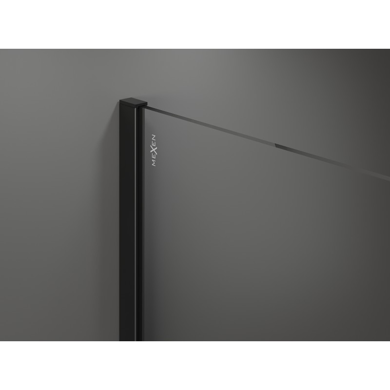 Mexen Kioto Duschwand Walk-in 100 x 200 cm, Grafit 8 mm, Schwarz - 800-100-101-70-40