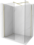 Mexen Kioto Duschwand Walk-in 120 x 110 cm, transparent, gold gebürstet - 800-120-202-55-00-110