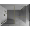 Mexen Kioto Duschwand Walk-in 125 x 90 cm, transparent, gold gebürstet - 800-125-202-55-00-090