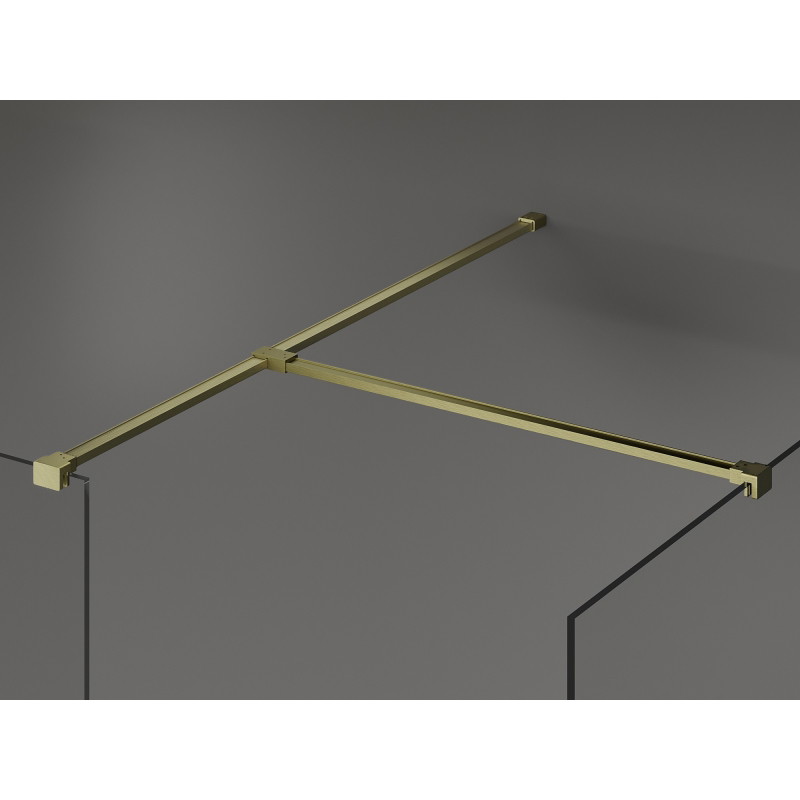 Mexen Kioto Duschwand Walk-in 130 x 110 cm, transparent, gebürstetes Gold - 800-130-202-55-00-110