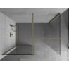 Mexen Kioto Duschwand Walk-in 150 x 100 cm, transparent, gold gebürstet - 800-150-202-55-00-100