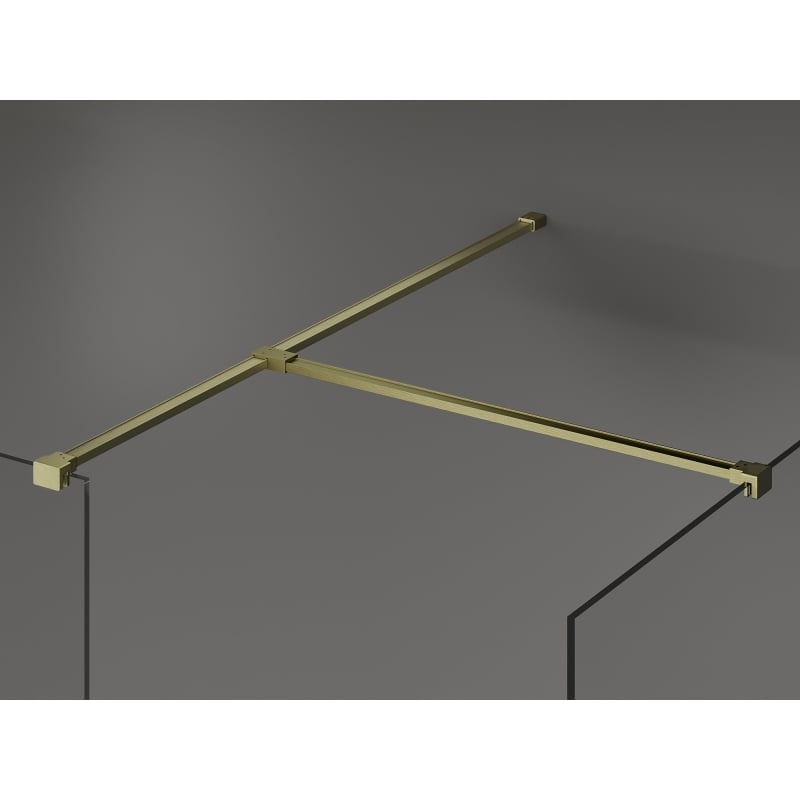 Mexen Kioto Duschwand Walk-in 160 x 120 cm, transparent, gebürstetes Gold - 800-160-202-55-00-120