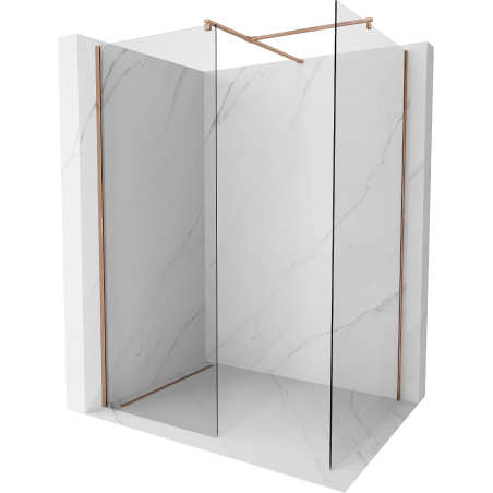 Mexen Kioto Duschwand Walk-in 80 x 80 cm, transparent, Roségold - 800-080-202-60-00-080