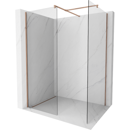 Mexen Kioto Walk-in Duschwand 80 x 80 cm, transparent, rose Gold - 800-080-202-60-00-080