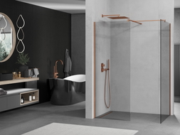 Mexen Kioto Duschwand Walk-in 110 x 70 cm, transparent, Roségold - 800-110-202-60-00-070