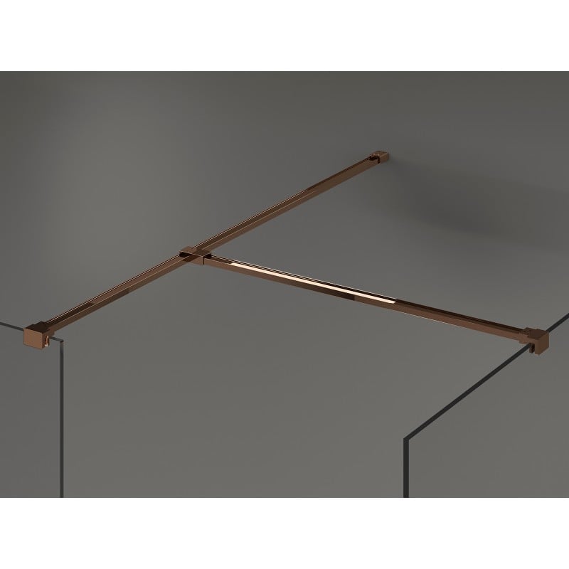 Mexen Kioto Duschwand Walk-in 140 x 115 cm, transparent, Roségold - 800-140-202-60-00-115