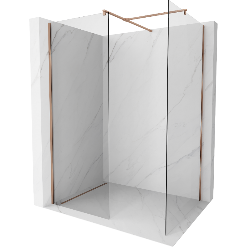 Mexen Kioto Duschwand Walk-in 155 x 110 cm, transparent, Roségold - 800-155-202-60-00-110