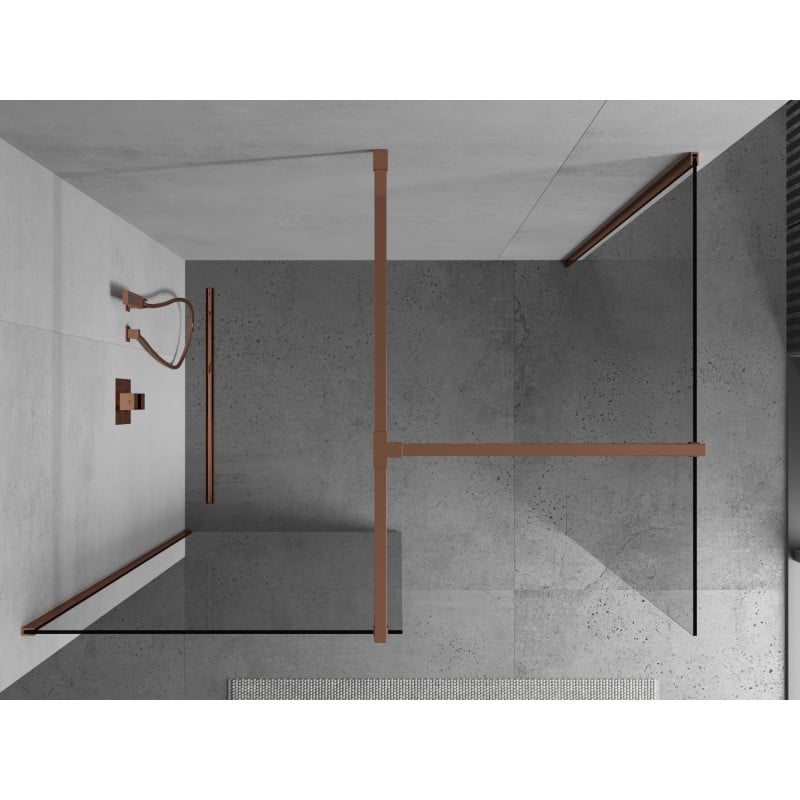Mexen Kioto Duschwand Walk-In 170 x 85 cm, transparent, Roségold - 800-170-202-60-00-085