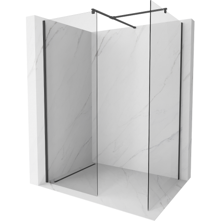 Mexen Kioto Duschwand Walk-in 100 x 90 cm, transparent, schwarz - 800-100-202-70-00-090