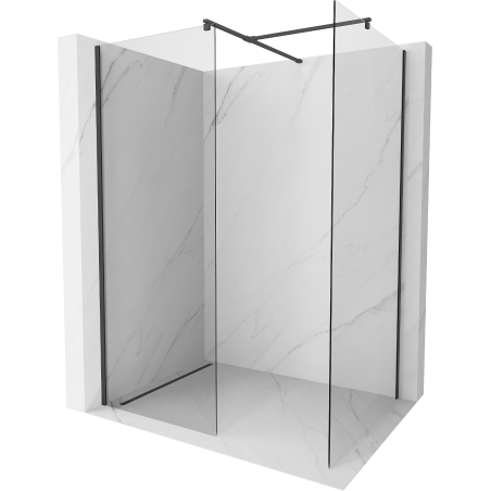 Mexen Kioto Duschwand Walk-in 105 x 80 cm, transparent, schwarz - 800-105-202-70-00-080
