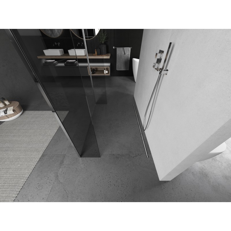 Mexen Kioto freistehende Duschwand 100 x 30 x 30 cm, transparent, Chrom - 800-100-030-222-01-00-030