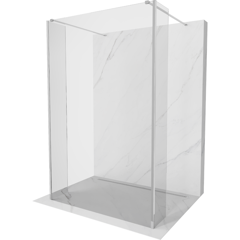 Mexen Kioto freistehende Duschwand 105 x 30 x 30 cm, transparent, chrom - 800-105-030-222-01-00-030