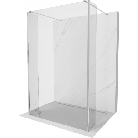 Mexen Kioto freistehende Duschwand 120 x 30 x 30 cm, transparent, Chrom - 800-120-030-222-01-00-030
