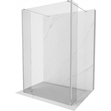 Mexen Kioto freistehende Duschwand 150 x 30 x 30 cm, transparent, Chrom - 800-150-030-222-01-00-030