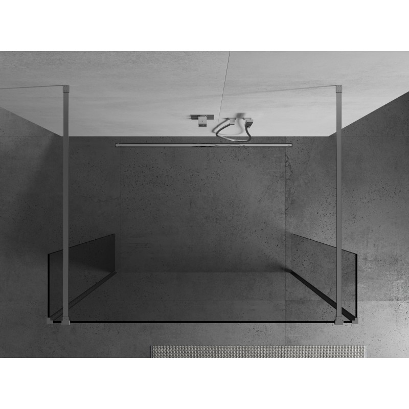Mexen Kioto freistehende Duschwand 155 x 30 x 30 cm, transparent, Chrom - 800-155-030-222-01-00-030
