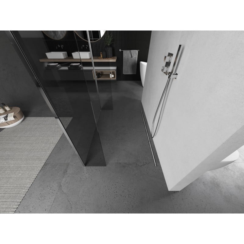 Mexen Kioto freistehende Duschwand 180 x 30 x 30 cm, transparent, Chrom - 800-180-030-222-01-00-030