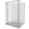 Mexen Kioto freistehende Duschwand 120 x 30 x 30 cm, schwarzer Rahmen, Chrom - 800-120-030-222-01-70-030