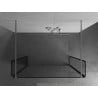 Mexen Kioto freistehende Duschwand 100 x 30 x 30 cm, schwarzer Rahmen, Chrom - 800-100-030-222-01-70-030