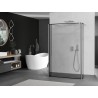 Mexen Kioto freistehende Duschwand 130 x 30 x 30 cm, schwarzer Rahmen, Chrom - 800-130-030-222-01-70-030