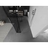 Mexen Kioto freistehende Duschwand 110 x 30 x 30 cm, schwarzer Rahmen, Chrom - 800-110-030-222-01-70-030
