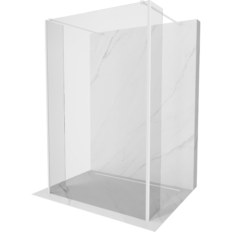 Mexen Kioto freistehende Duschwand 105 x 30 x 30 cm, transparent, weiß - 800-105-030-222-20-00-030