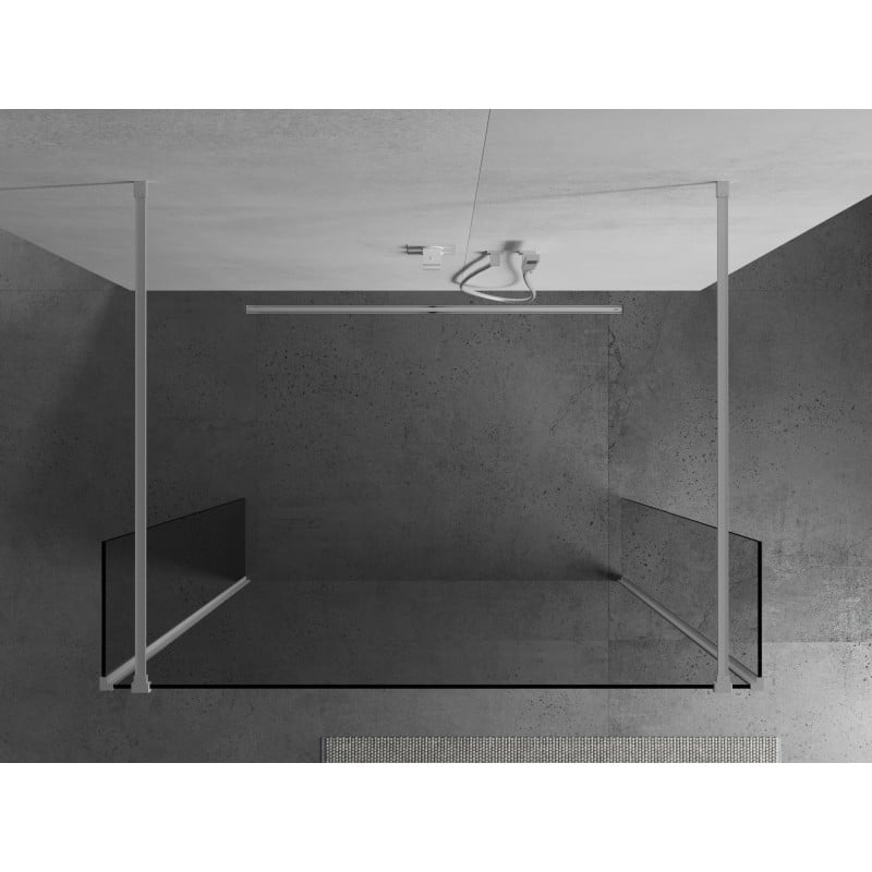 Mexen Kioto freistehende Duschwand 105 x 30 x 30 cm, transparent, weiß - 800-105-030-222-20-00-030