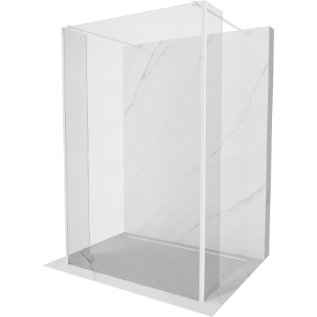 Mexen Kioto freistehende Duschwand 150 x 30 x 30 cm, transparent, weiß - 800-150-030-222-20-00-030