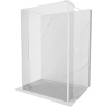 Mexen Kioto freistehende Duschwand 160 x 30 x 30 cm, transparent, weiß - 800-160-030-222-20-00-030