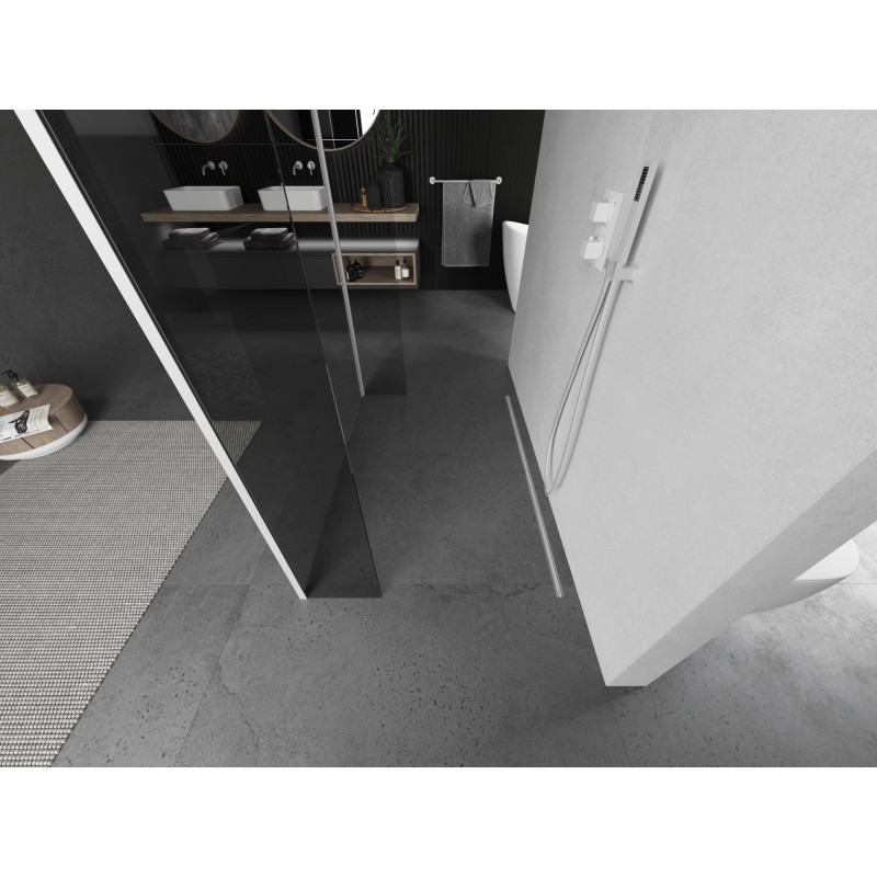 Mexen Kioto freistehende Duschwand 180 x 30 x 30 cm, transparent, weiß - 800-180-030-222-20-00-030