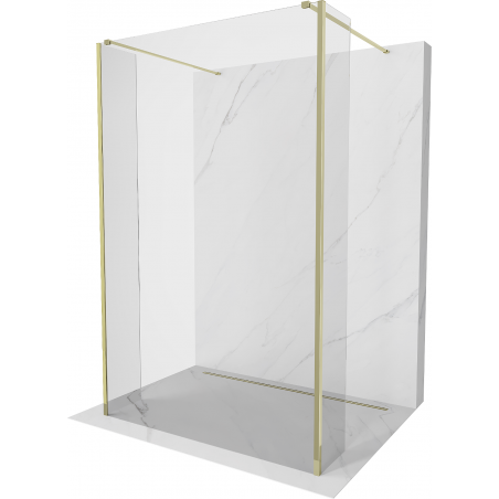 Mexen Kioto freistehende Duschwand 105 x 30 x 30 cm, transparent, gold - 800-105-030-222-50-00-030