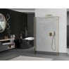 Mexen Kioto freistehende Duschwand 140 x 30 x 30 cm, transparent, gold - 800-140-030-222-50-00-030