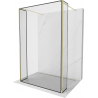 Mexen Kioto freistehende Duschwand 100 x 30 x 30 cm, schwarzer Rahmen, gold - 800-100-030-222-50-70-030