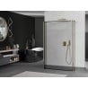 Mexen Kioto freistehende Duschwand 120 x 30 x 30 cm, schwarzer Rahmen, golden - 800-120-030-222-50-70-030
