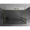 Mexen Kioto freistehende Duschwand 110 x 30 x 30 cm, schwarzer Rahmen, Gold - 800-110-030-222-50-70-030