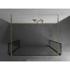 Mexen Kioto freistehende Duschwand 120 x 30 x 30 cm, schwarzer Rahmen, golden - 800-120-030-222-50-70-030