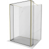 Mexen Kioto freistehende Duschwand 110 x 30 x 30 cm, schwarzer Rahmen, Gold - 800-110-030-222-50-70-030