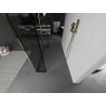 Mexen Kioto freistehende Duschwand 140 x 30 x 30 cm, schwarzer Rahmen, gold - 800-140-030-222-50-70-030