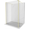 Mexen Kioto Freistehende Duschwand 95 x 30 x 30 cm, transparent, gebürstetes Gold - 800-095-030-222-55-00-030