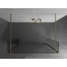 Mexen Kioto Freistehende Duschwand 115 x 30 x 30 cm, transparent, gold gebürstet - 800-115-030-222-55-00-030