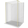 Mexen Kioto Freistehende Duschwand 120 x 30 x 30 cm, transparent, gebürstetes Gold - 800-120-030-222-55-00-030