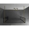 Mexen Kioto Freistehende Duschwand 130 x 30 x 30 cm, schwarzer Rahmen, gebürstetes Gold - 800-130-030-222-55-70-030