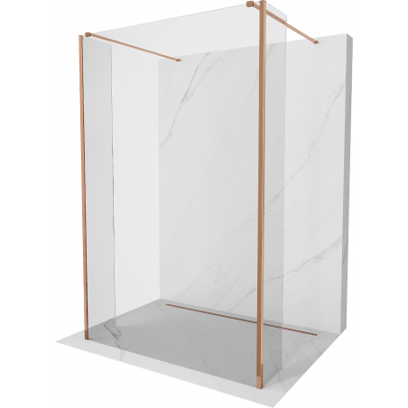 Mexen Kioto freistehende Duschwand 90 x 30 x 30 cm, transparent, roségold - 800-090-030-222-60-00-030