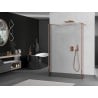 Mexen Kioto freistehende Duschwand 100 x 30 x 30 cm, transparent, Roségold - 800-100-030-222-60-00-030