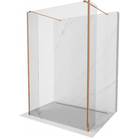 Mexen Kioto freistehende Duschwand 155 x 30 x 30 cm, transparent, Roségold - 800-155-030-222-60-00-030
