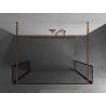 Mexen Kioto freistehende Duschwand 140 x 30 x 30 cm, schwarzer Rahmen, Roségold - 800-140-030-222-60-70-030