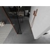 Mexen Kioto freistehende Duschwand 120 x 30 x 30 cm, schwarzer Rahmen, Roségold - 800-120-030-222-60-70-030